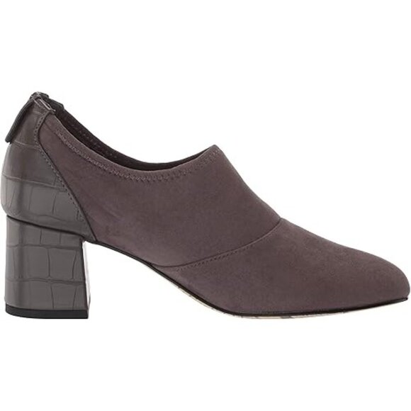 Bella Vita Women's Fashion Boot with Croco Detail Block Heel Gray Size 10 Wide - Picture 5 of 7